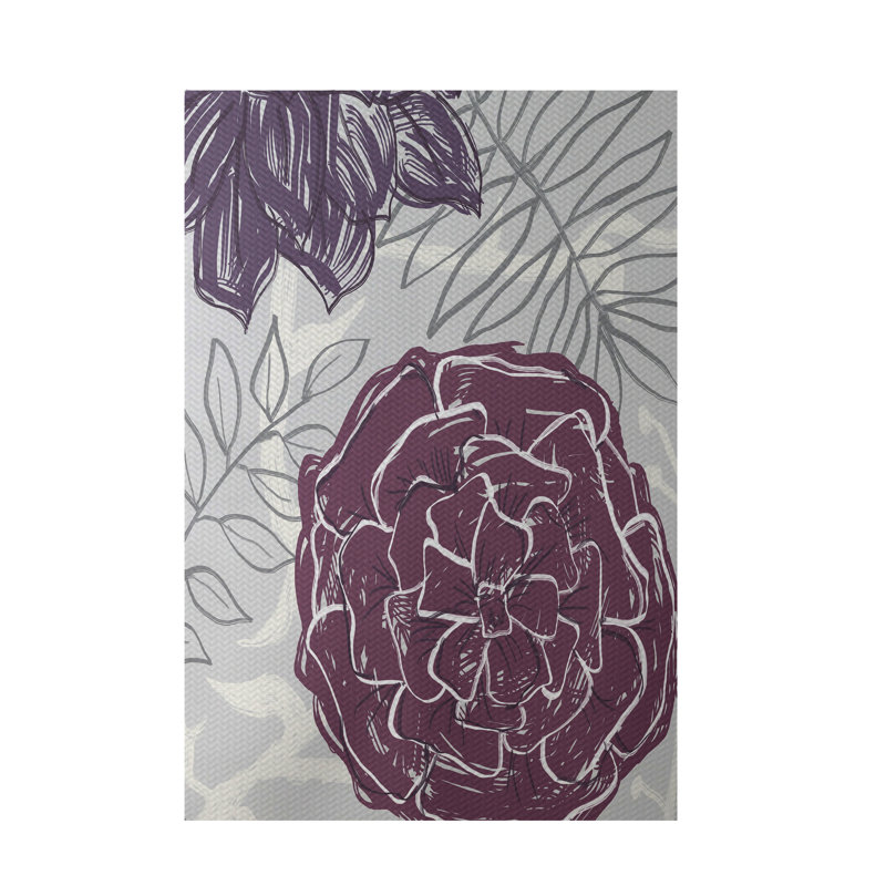 e by design Floral Purple Indoor/Outdoor Area Rug & Reviews Wayfair